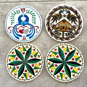 New in Plastic Vintage Pennsylvania Dutch Hex Signs - Folk Art - Set of 4